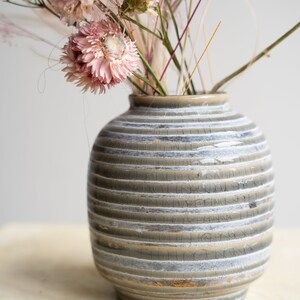 Pink Dried Flower Arrangement with Streak Ceramic Vase image 3