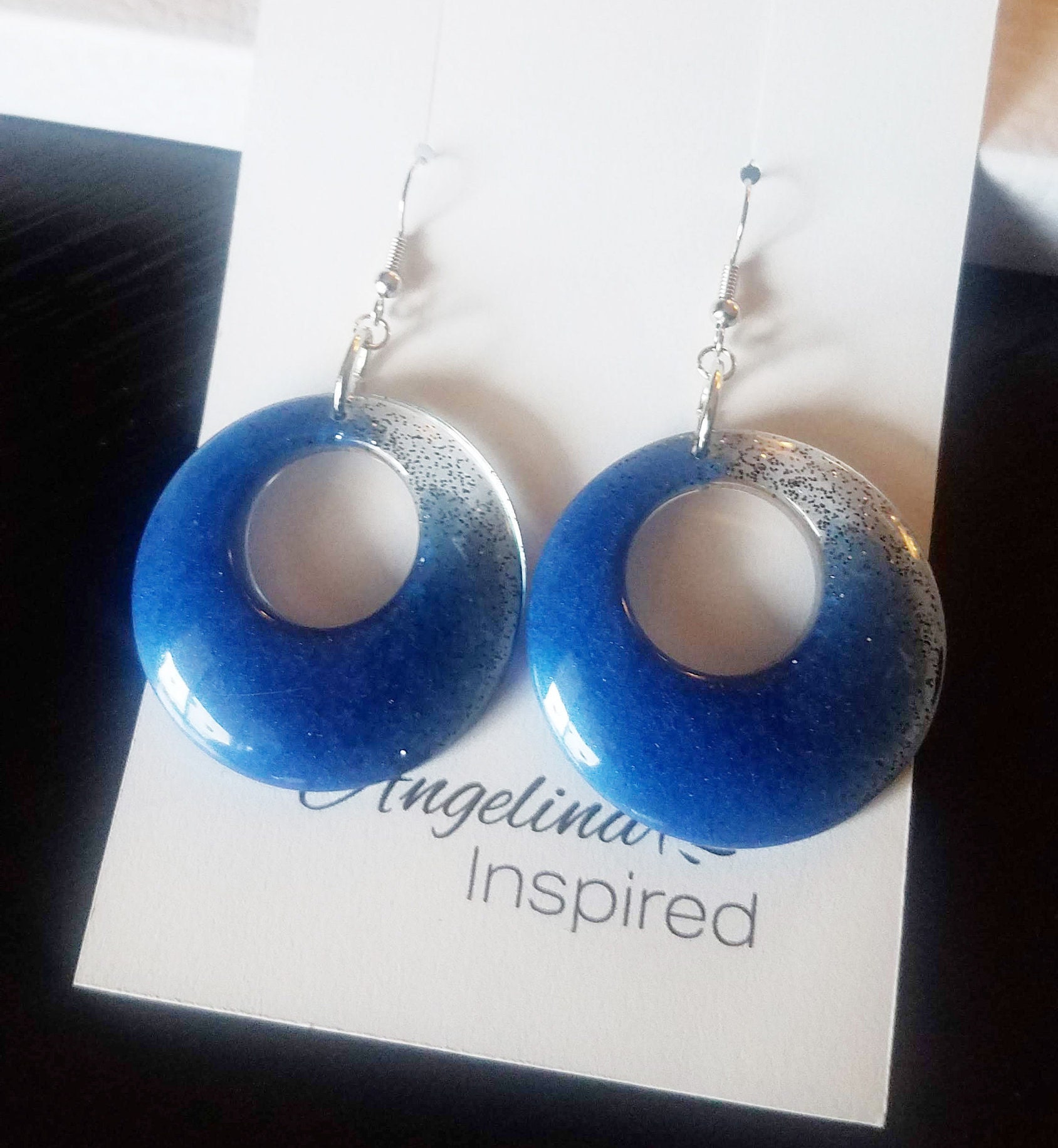 Boucles D'oreilles J.Crew Geo Circle - Modèle Statement Rouge/bleu, Longueur 2.5"