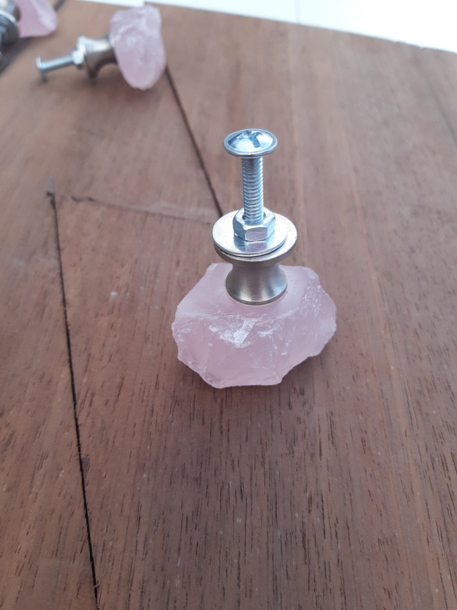 Pink Rose Quartz Drawer Pulls Set of 4 Etsy