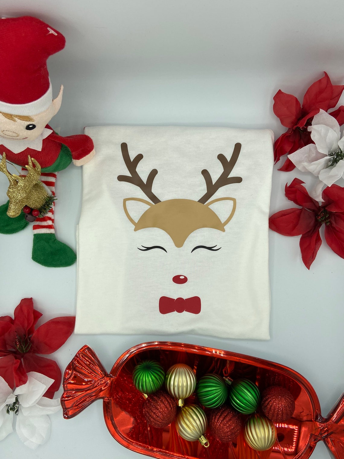 Boys Reindeer Shirt, Christmas Reindeer, Cute Reindeer Shirt, Childrens Christmas Shirt, Holiday