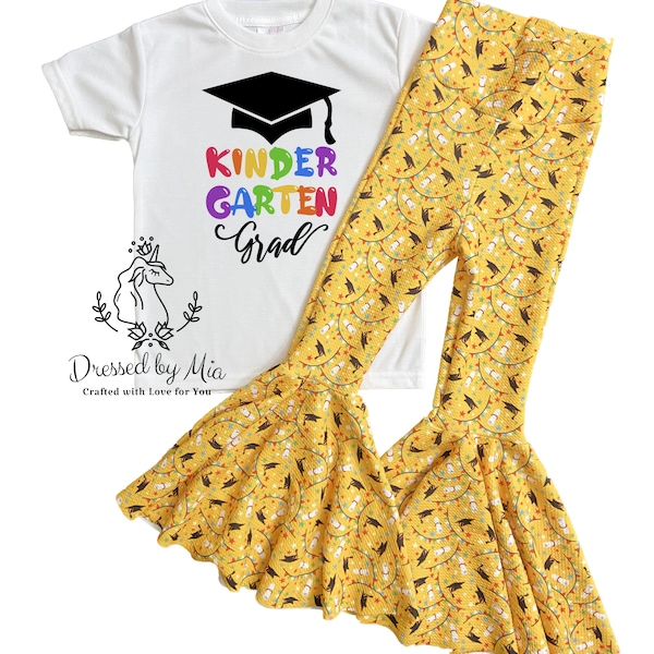 Kindergarten Grad Outfit, Class of 2023, Kinder Grad Shirt, Graduation Outfit, Kids Graduation Tee, Kids Graduation 2023, Girl Bell Bottoms