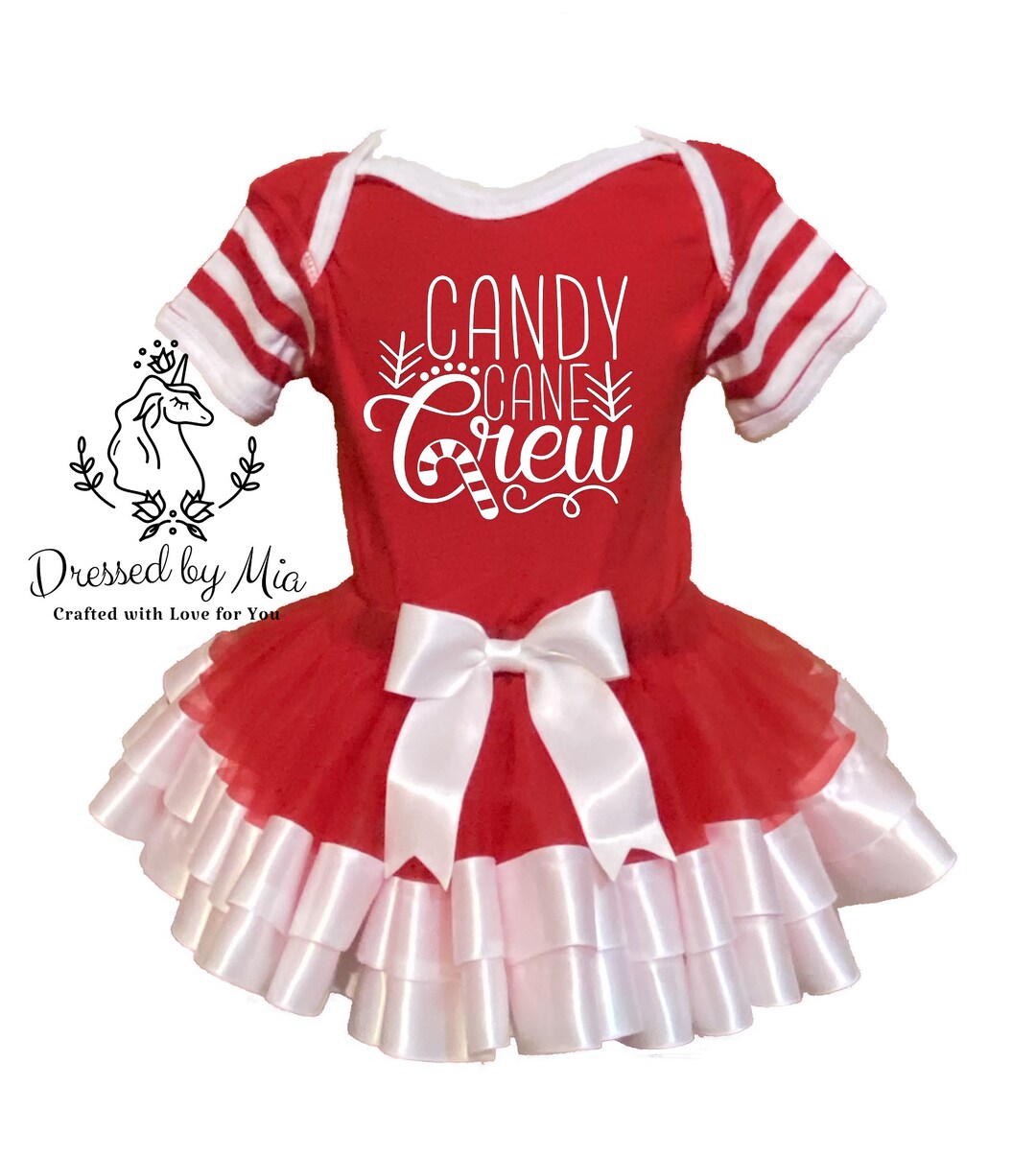 Candy Cane Crew Shirt and Tutu Outfit, Girls Candy Cane Crew Outfit, Girls Christmas Candy Cane ...