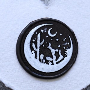 Sello de cera Moon Night Cactus Cera, Kit de sello de cera personalizado, sello de cera, sello de cera de sellado