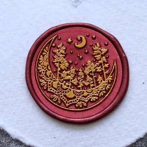 Moon Night Star Forest wax seal Wax, Custom wax Seal Kit, wax stamp, sealing wax stamp