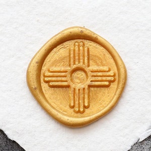 Zia-Symbol Wachssiegel Wachs, individuelles Wachssiegel-Set, Wachsstempel, Siegelwachsstempel