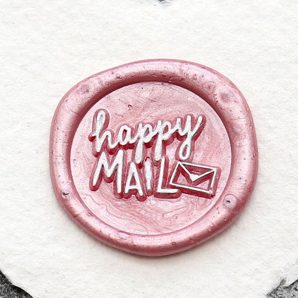 Happy Mail wax seal Wax, Custom wax Seal Kit, wax stamp, sealing wax stamp