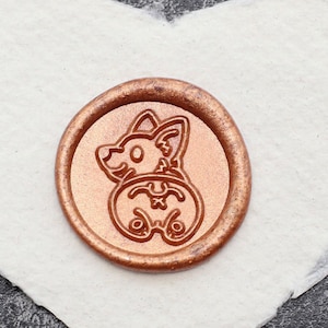Corgi butt wax seal stamp, Custom Welsh dog butts wax Seal Kit, wedding wax stamp, sealing wax stamp