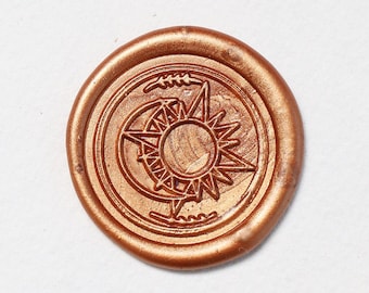 Sun and moon wax seal Wax, Custom wax Seal Kit, wax stamp, sealing wax stamp