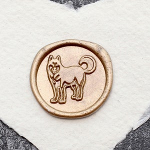Tampon de cire pour chien Husky, kit de sceau de cire pour portrait de chien personnalisé, tampon de cire pour animaux de compagnie, tampon de cire à cacheter