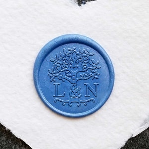 Gepersonaliseerde boom bruiloft Wax zegel stempel, aangepaste boom initialen Wax Seal Kit, bruiloft uitnodiging zegel stempel, leven van boom Wax zegel stempel