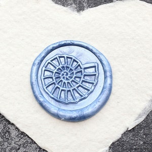 Nautilus shell wax seal stamp, Custom Ammonite  wax Seal Kit, Ammonoidea fossil spiral wax stamp, sealing wax stamp