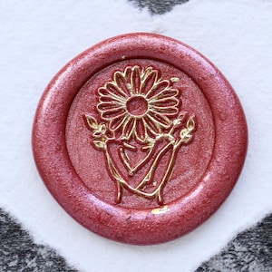 Sunflower feminist wax seal Wax, Custom girl wax Seal Kit, wax stamp, sealing wax stamp
