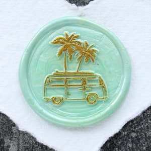 Beach camper wax seal Wax, Custom summer wedding wax Seal Kit, wax stamp, sealing wax stamp