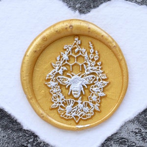 Floral Bee wax seal Wax, Custom wax Seal Kit, wax stamp, sealing wax stamp
