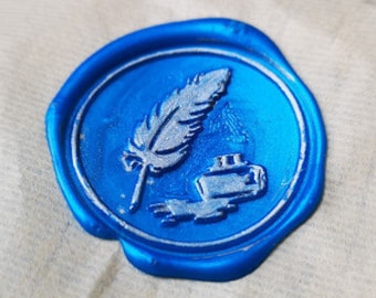 Feather Pen wax seal Wax, Custom wax Seal Kit, wax stamp, sealing wax stamp