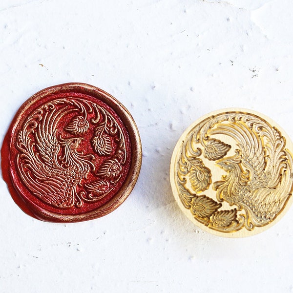 Phoenix bird wax seal Wax, Custom wax Seal Kit, wax stamp, sealing wax stamp