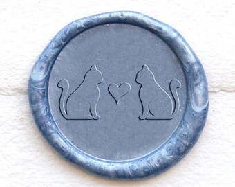 Lovely Heart Cat wax seal stamp, Custom wax Seal Kit, wax stamp, sealing wax stamp