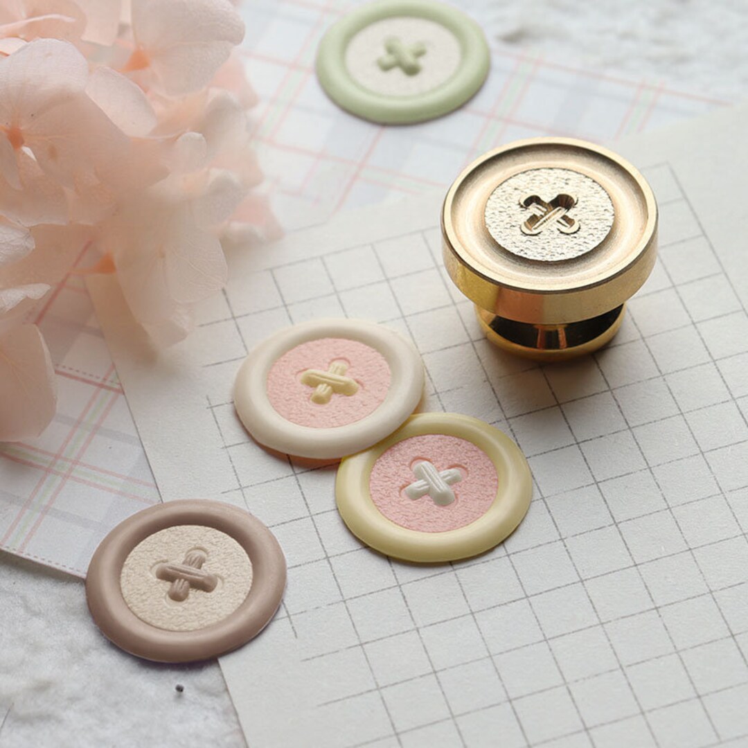 3D Button Wax Seal Stamp, Custom Button Wax Seal Kit, Wedding Wax Stamp