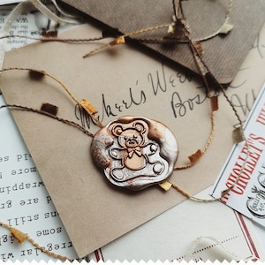 Sigillo di cera d'orso Cera, kit sigillo di cera personalizzato di forma irregolare, timbro di cera, timbro di ceralacca