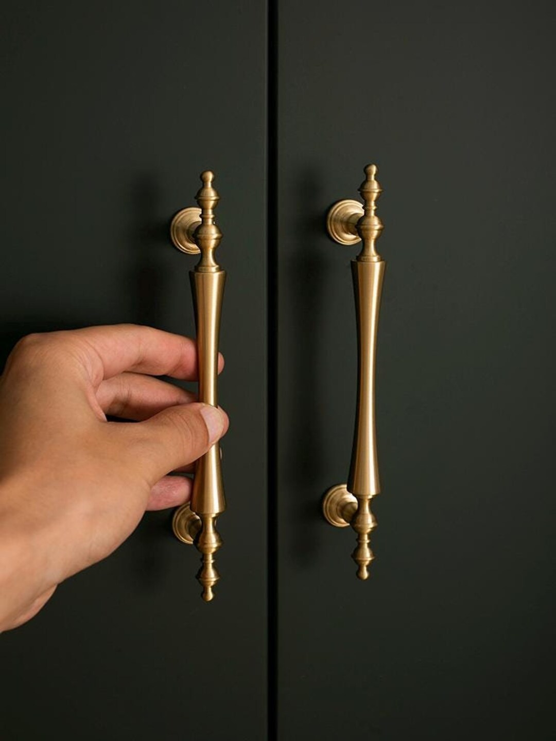 Stylish Brass Kitchen Cabinet Door Handle, Elegant Cupboard Handle Pull ...