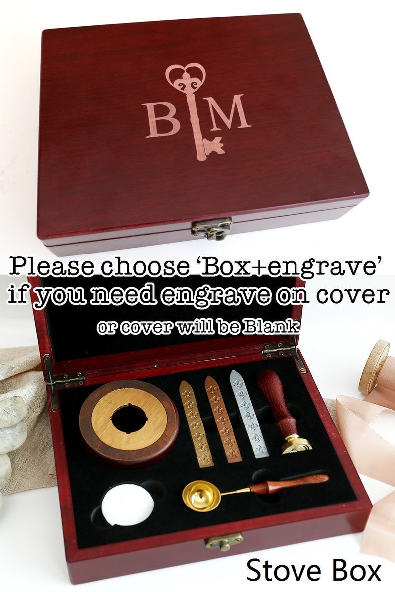 Premium Stove Box Wax Seal Kit Custom Wax Seal Stamp Wedding Etsy Canada