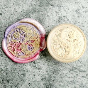 Twin Rose wax seal Wax, Custom flower wax Seal Kit, wax stamp, Flower sealing wax stamp