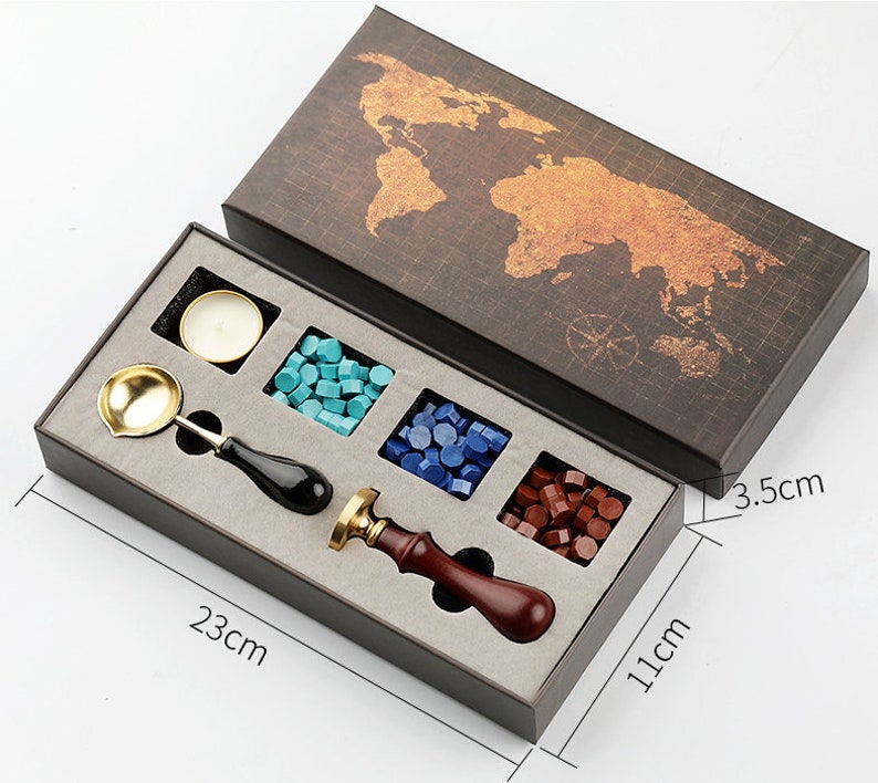 Premium Vintage Gift Box Wax Seal Kit Custom Wax Seal Stamp Etsy