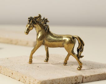 Perillas de gabinete de latón con forma de caballo dorado, manijas de animales de latón macizo, perilla de armario con grabado personalizado, perilla de caballo, perilla de gorila