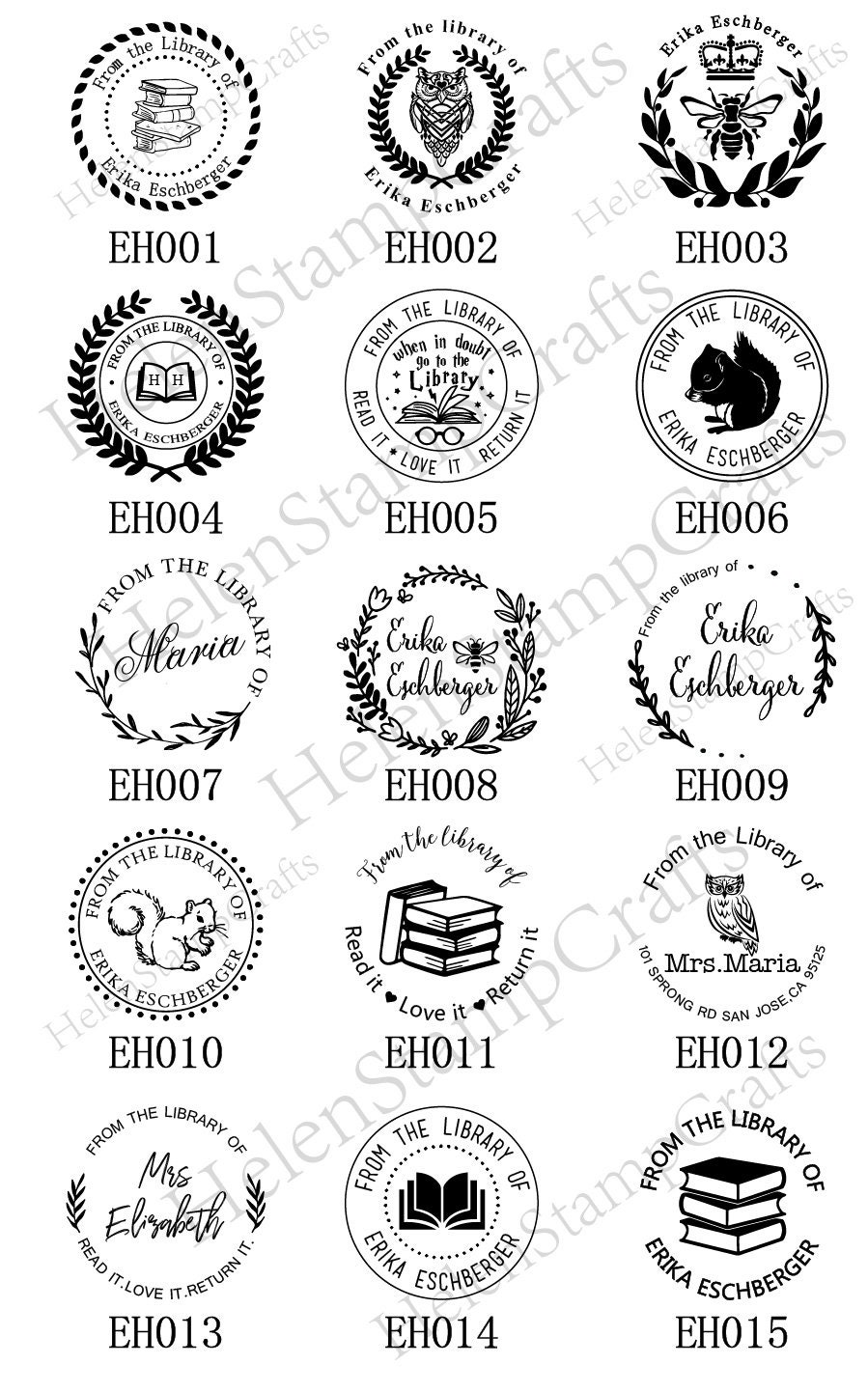 Custom From the Library Embosser Stamp Embosser Stampcustom Etsy