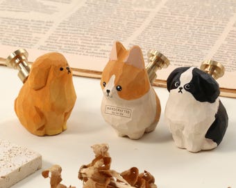 Wooden dogs Drawer Pulls Knobs, hand carved Drawer knobs, custom engrave wood nursery Cabinet Knobs, Kitchen Handles, Door Knob