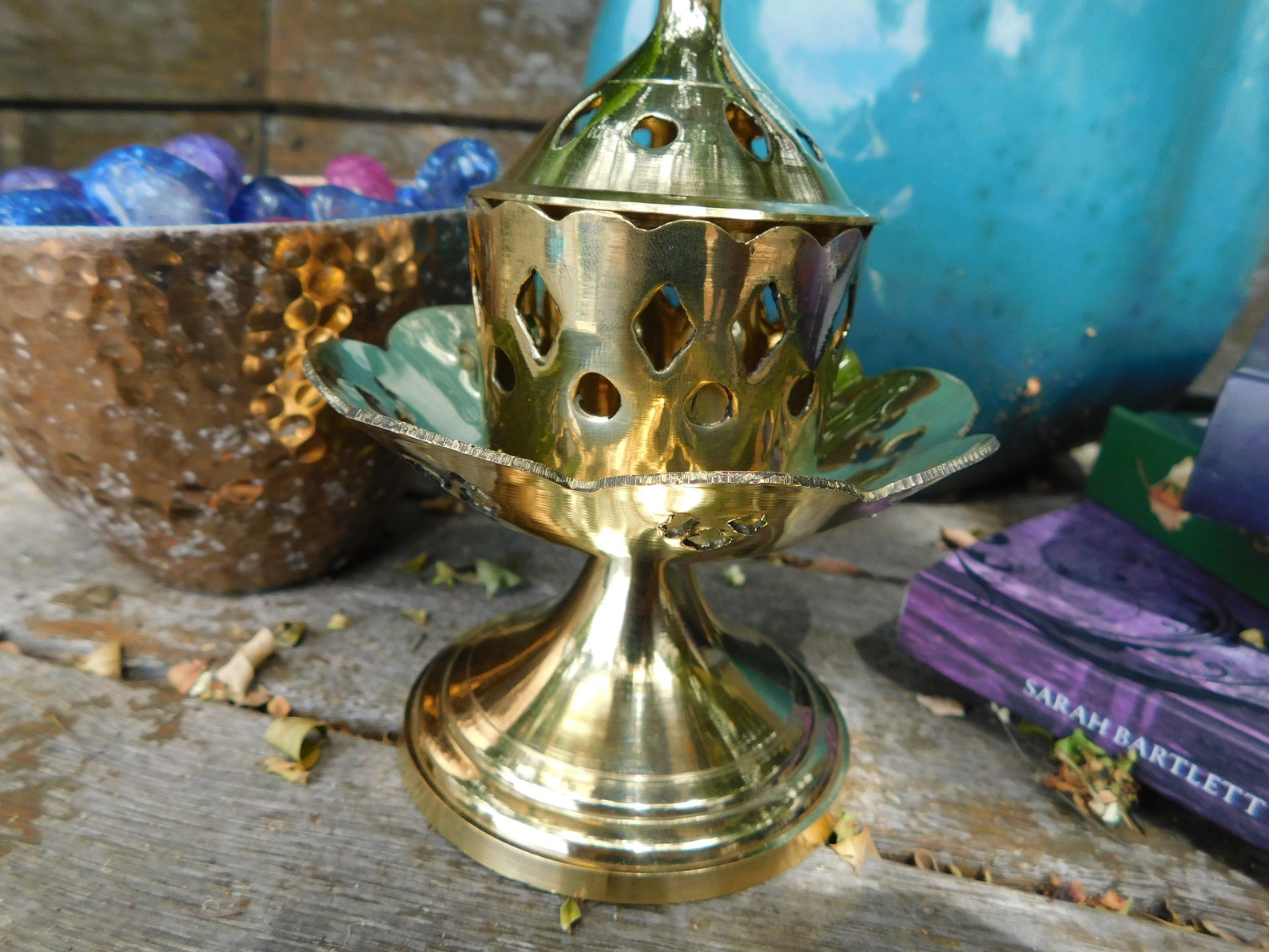 Brass Incense Burner Extra Large 14cm. Lotus Brass Incense Etsy