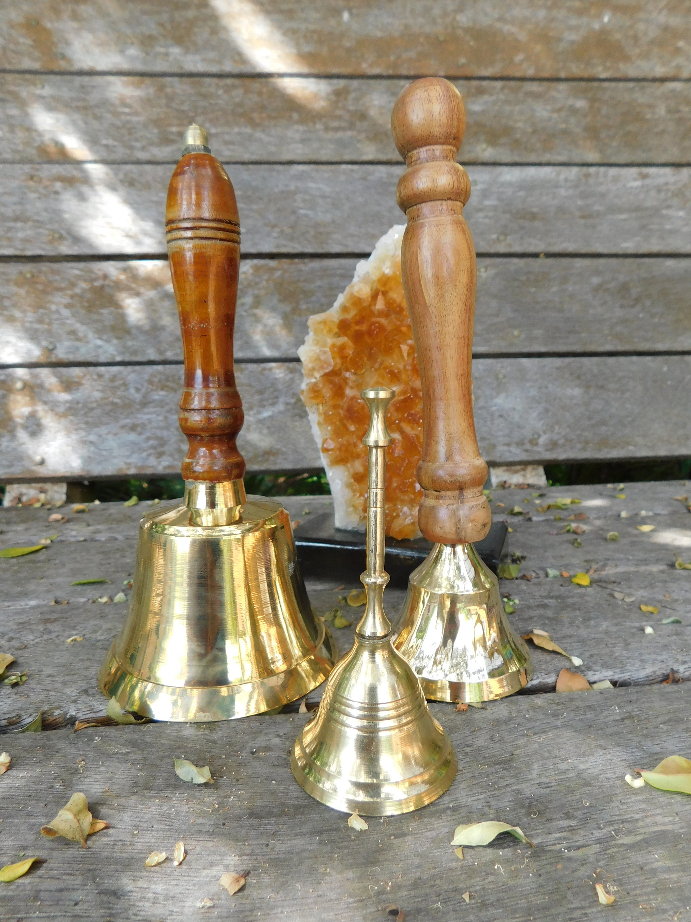 Brass Bell with wooden Handle Large. Altar Bell Large. Altar Etsy