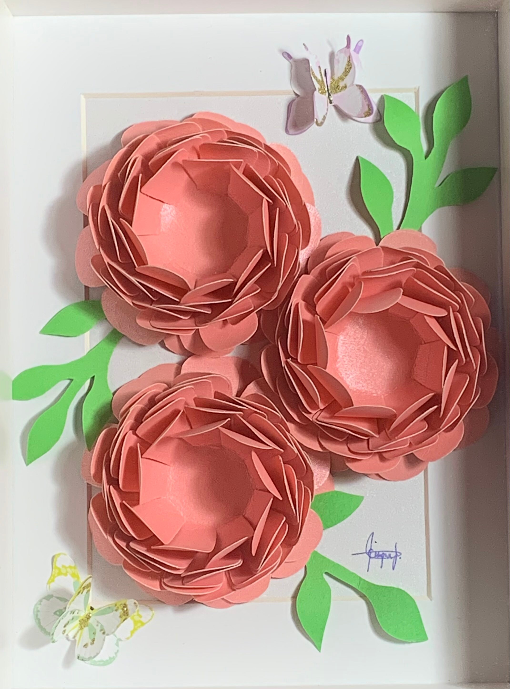 Paper Peony Flowers Quilling Paper Peony Flower Handmade Etsy