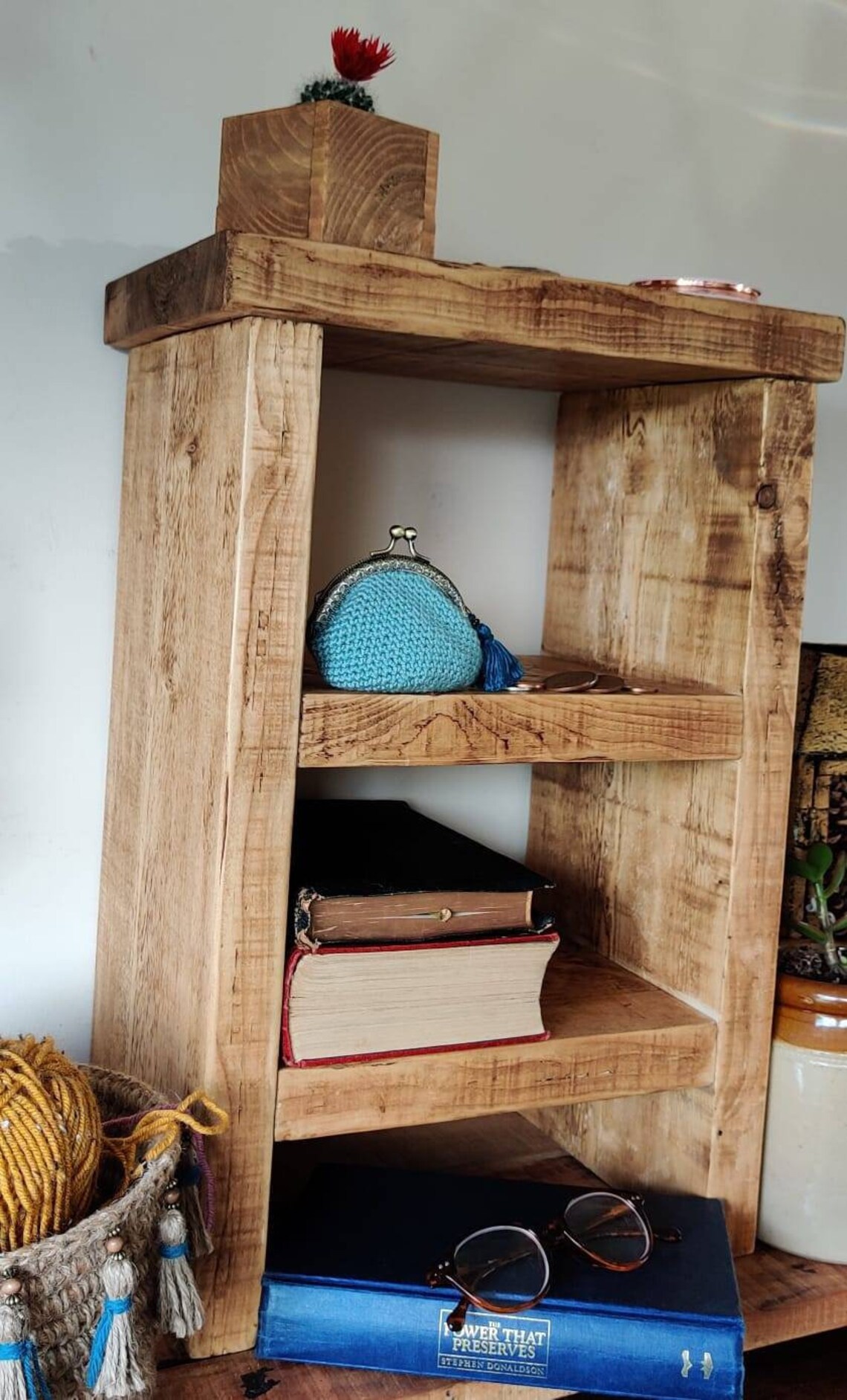 Chunky Reclaimed Wood Bedside Table Etsy