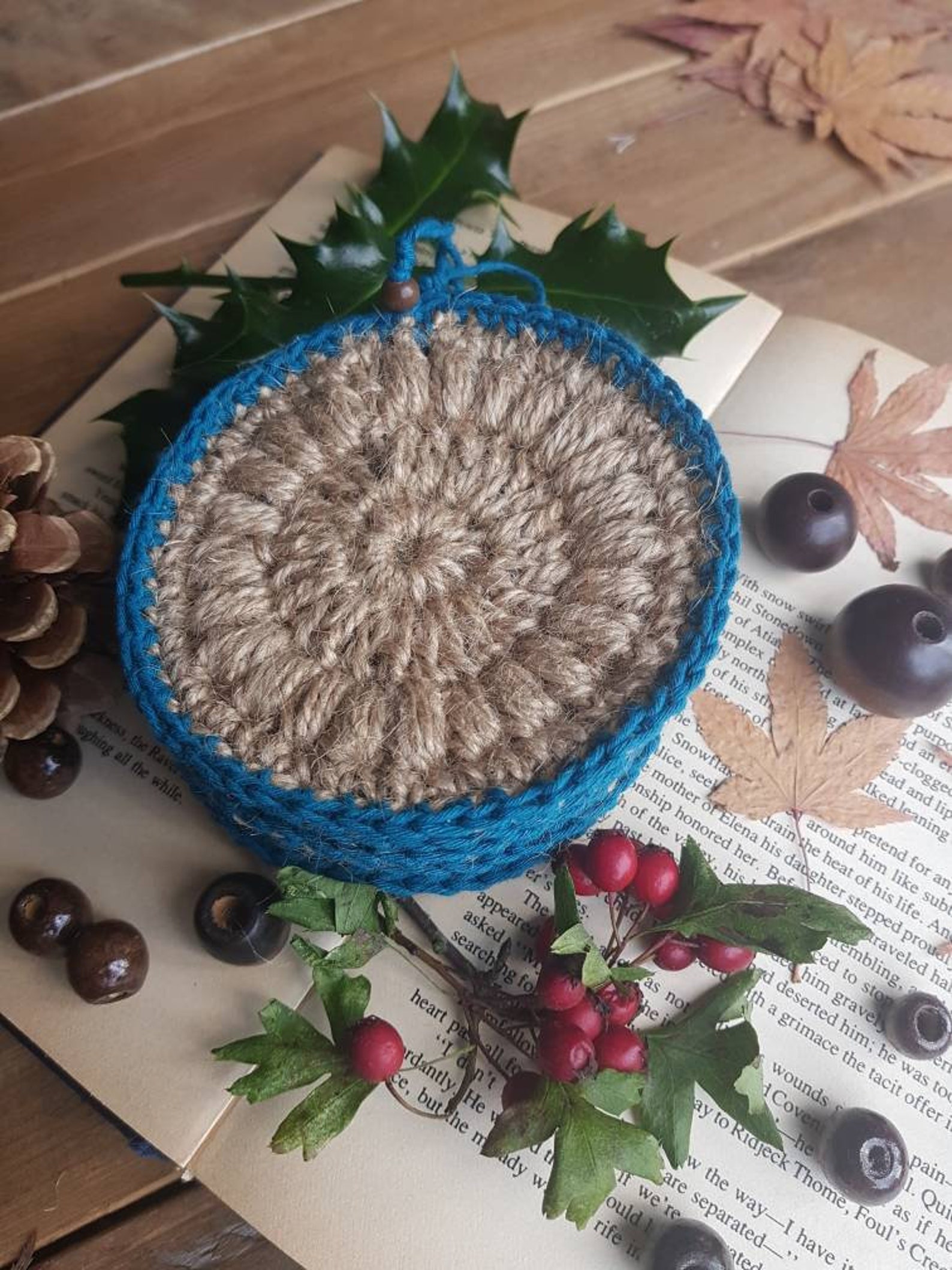 Jute Cotton Yarn Crochet Coasters Set Etsy