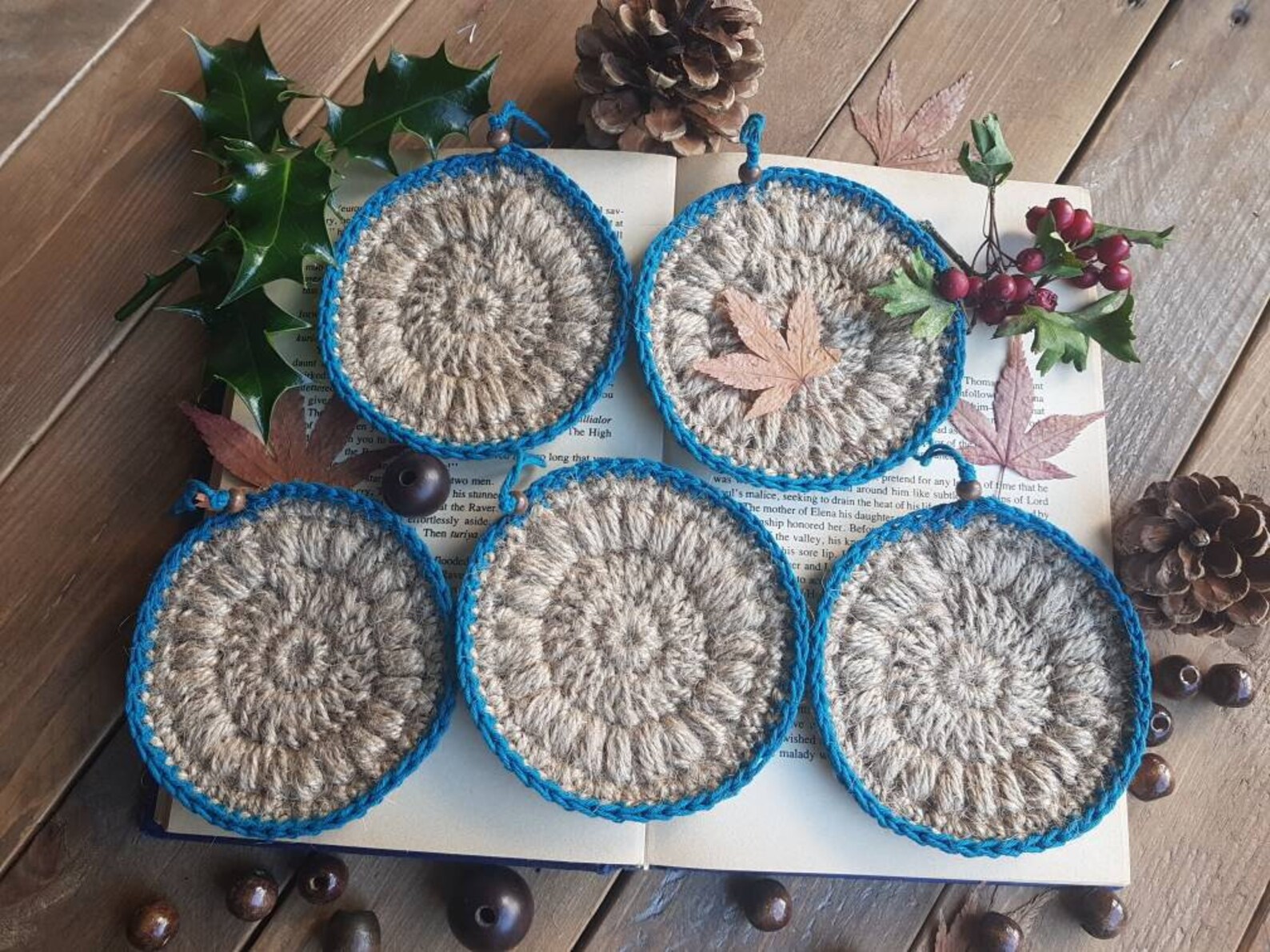 Jute Cotton Yarn Crochet Coasters Set Etsy