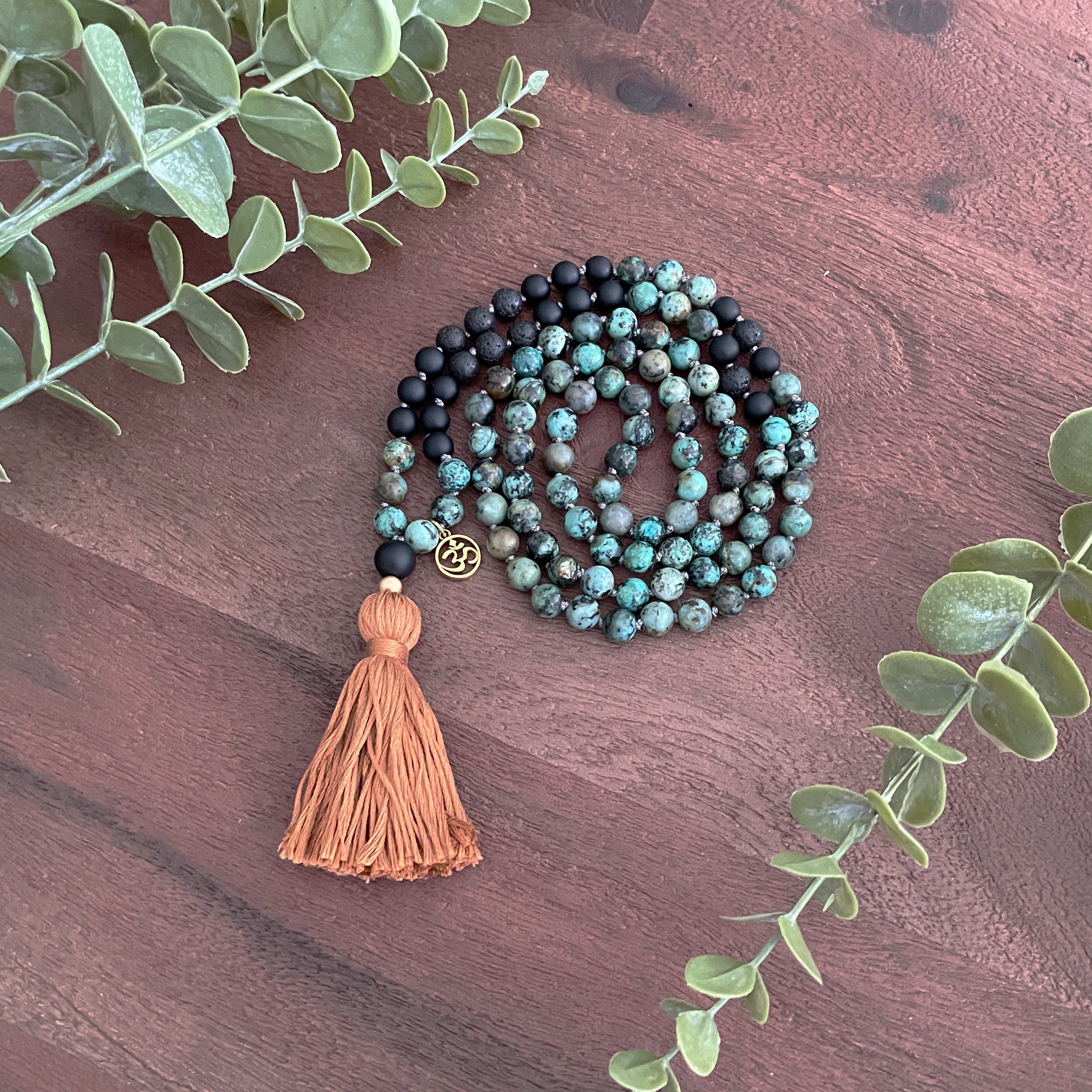 African Turquoise Mala Bead Necklace 108 INNER HEALING | Etsy
