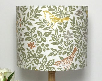 Handmade Lampshade made with Laura Ashley Fabric in Lilium Grey Green Lamp Shade Light