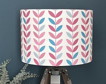 Scandi Stem | Cerise Pink and Turquoise | Geometric Patterned Lampshades