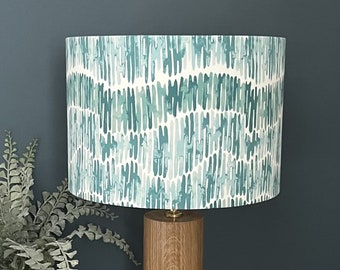 Tidal Mineral - Watercolour Sea Green - Drum Lampshade - Abstract Pattern - Pendant Lightshade - Contemporary Lighting - Coastal Home Décor.