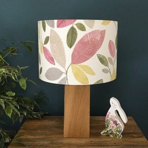 Molveno - Botanical Lampshade - Chintz Pink & Yellow - Woodland Leaves - Drum Pendant Lightshade - Farmhouse - Country Cottage Home Décor.