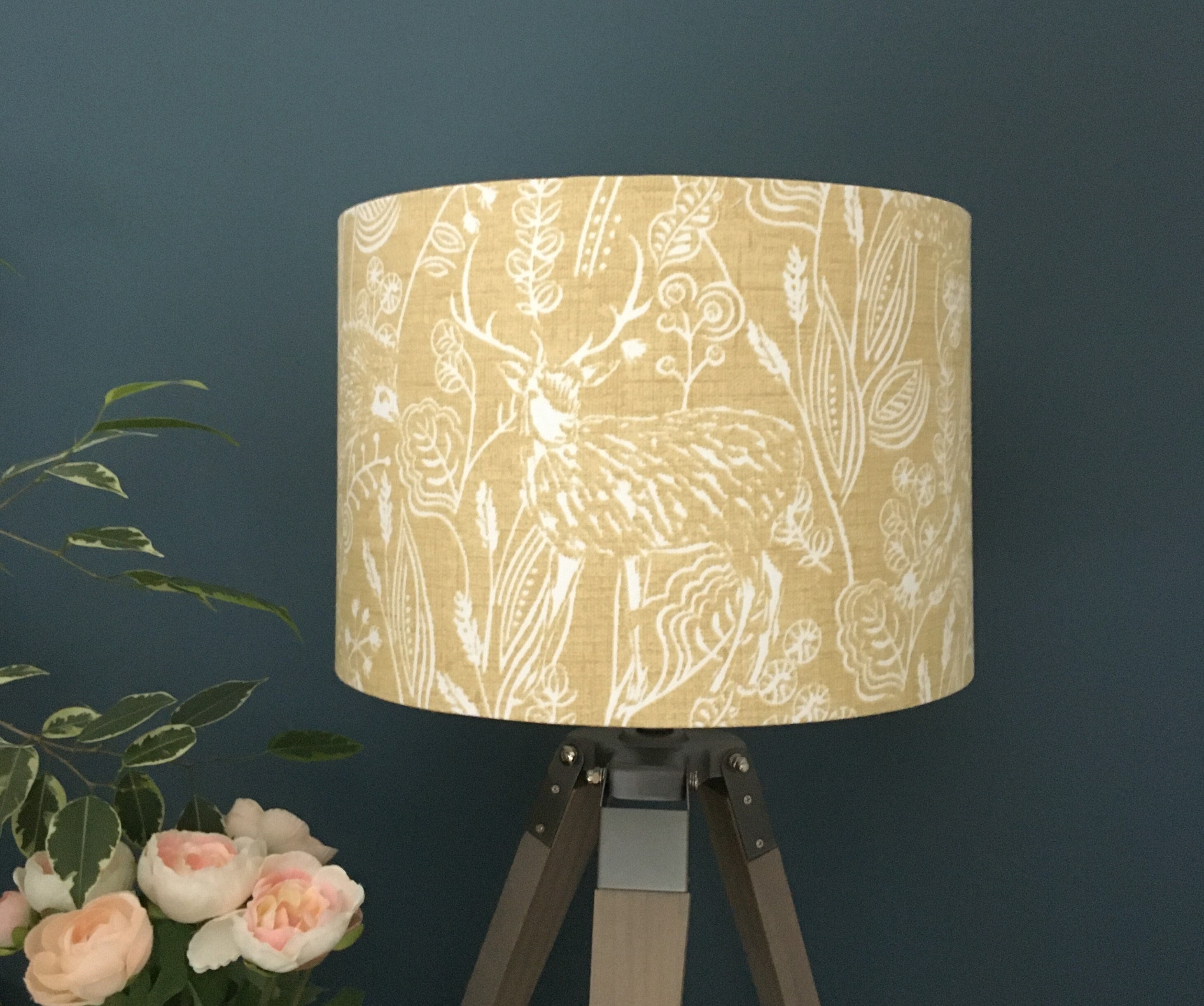 Westleton Ochre Woodland Animals Lampshade Drum Ceiling Light