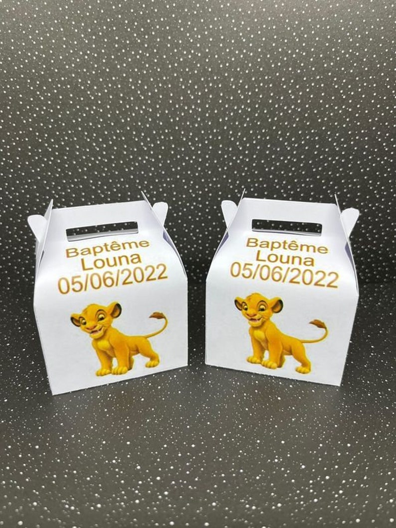 Boîte à dragées ou bonbons Roi Lion personnalisée Etsy France