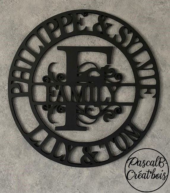 Couronne Family en Bois Pour Décoration d'intérieur