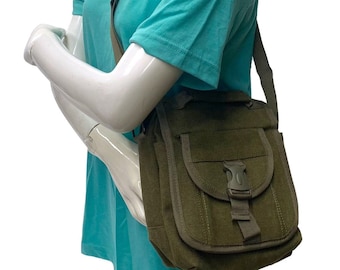 8x9 Small Canvas Accessory Bag Crossbody Uni Sex Purse Bag Woman Man Cell Phone Bag Essential Mini Messenger Bag