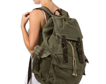canvas rucksack backpack