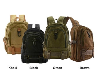 13x15 Back to School Unisex Canvas Designer Multi-Functional Backpack