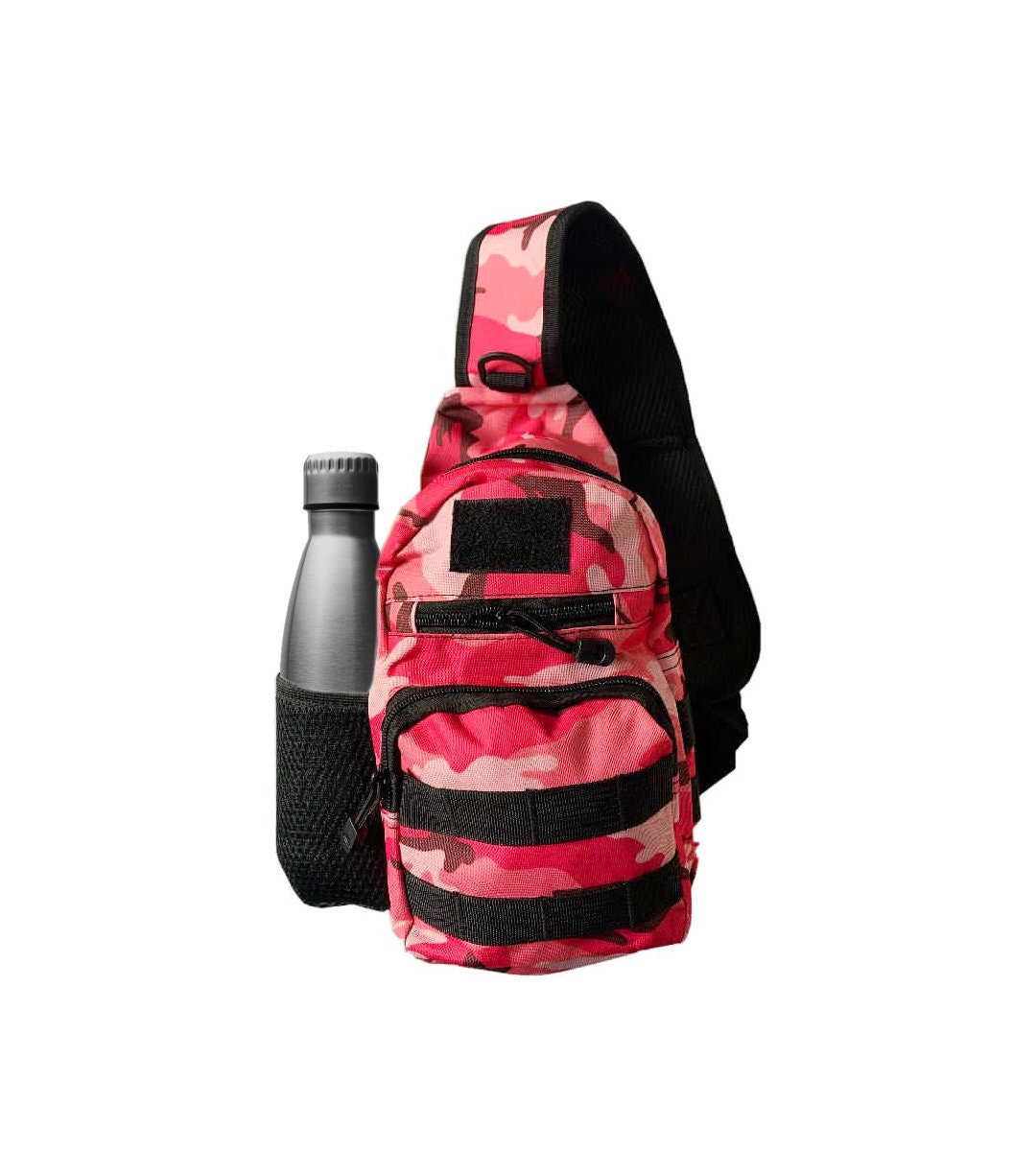 Pink Camouflage Poly Cross Body Shoulder Sling Backpack Bag Etsy