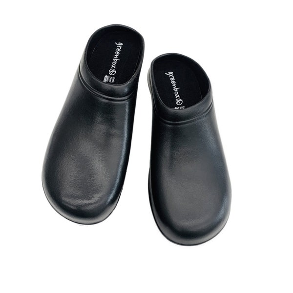 Woman - Round Toe Slip on Vented Rubber Clog 2 Inches Heels for Everyday Comfort