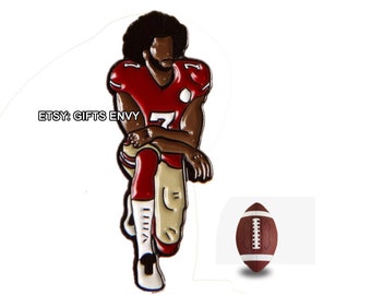 0.5x1.5 Footballer QB Kneeling - Take a Knee - Sport Lapel Brooch Pin